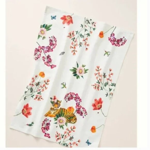 ⭐️ Nathalie Lete Helena Tiger Cat Boho Peasant Hipster Hippie Farm Dish Towel - Picture 1 of 2